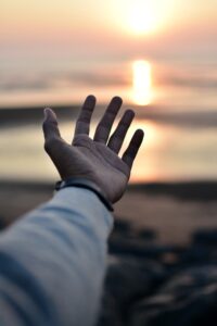 outstretched hand offering help