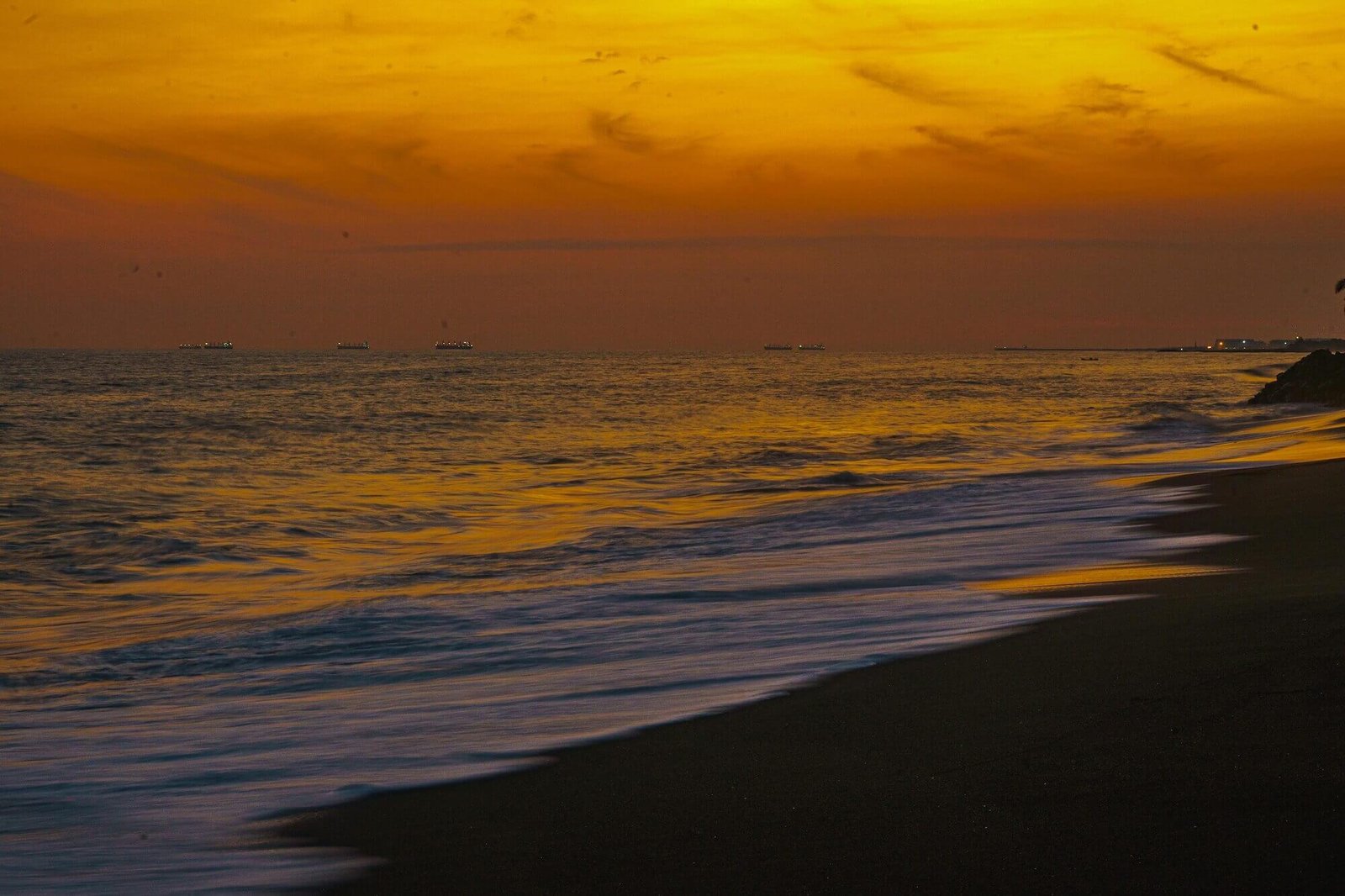 Peaceful ocean scene at sunset